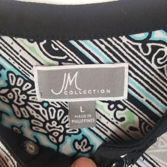 JM COLLECTION TUNIC TOP W/CHAIN DETAIL. SZ L - Picture 10 of 16